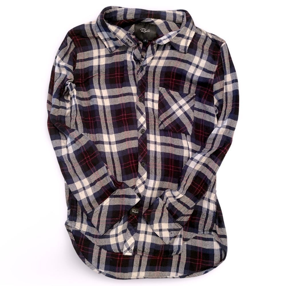 Rails Hunter Button Up Collared Long Sleeve Shirt… - image 3